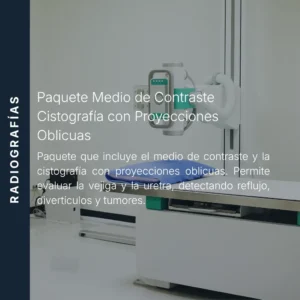 Paquete de medio de contraste para cistografía con proyecciones oblicuas con precio en línea, centro aliado de MEI.