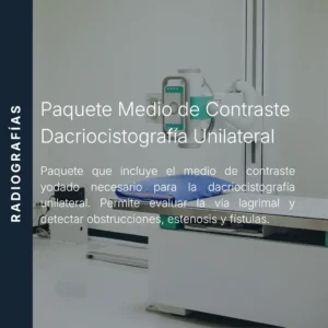Paquete de medio de contraste para dacriocistografía unilateral con precio en línea, insumo aliado de MEI.