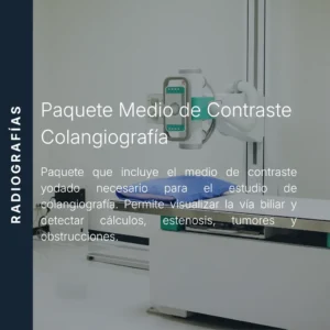 Paquete de medio de contraste para colangiografía con precio en línea, insumo aliado de MEI.