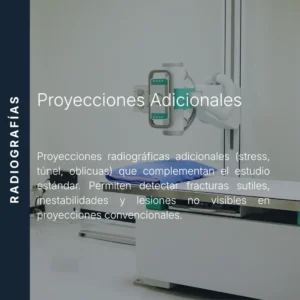 Proyecciones adicionales de radiografía con precio en línea, centro aliado de MEI.